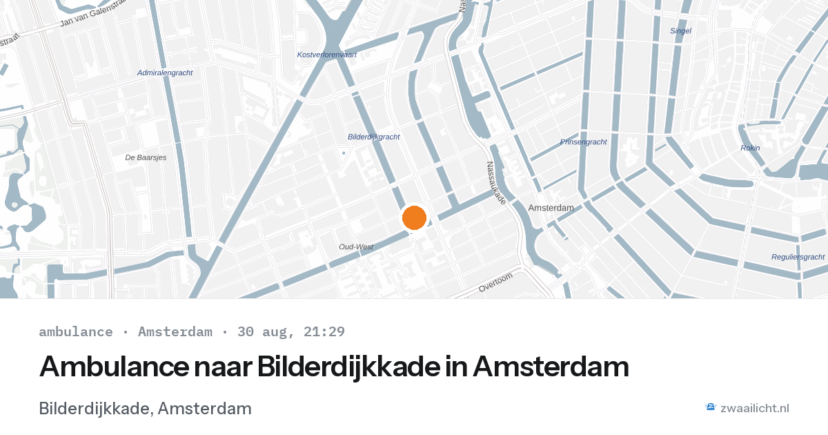 Ambulance naar Bilderdijkkade in Amsterdam — 30 aug 2026