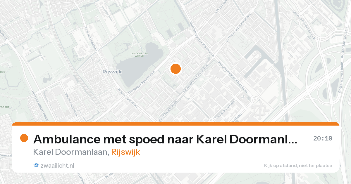 Ambulance met spoed naar Karel Doormanlaan in Rijswijk — 17 aug 2026