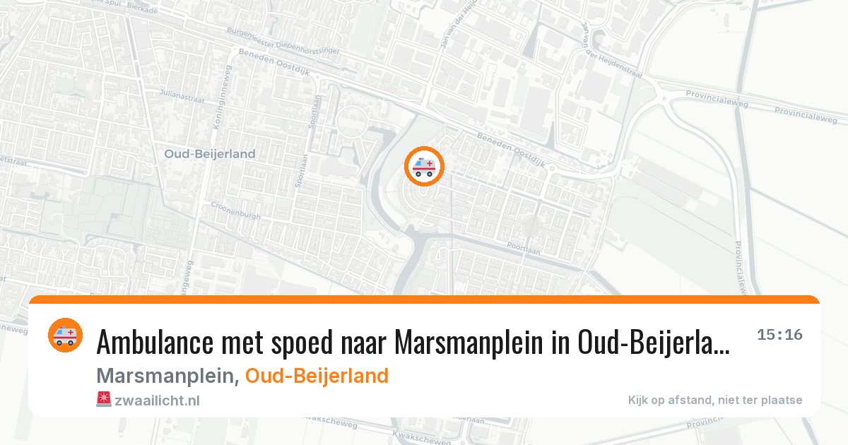 Ambulance met spoed naar Marsmanplein in Oud-Beijerland — 23 mei 2026