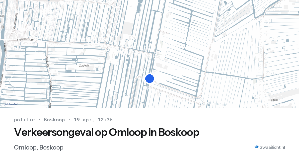 Verkeersongeval op Omloop in Boskoop — 19 apr 2026