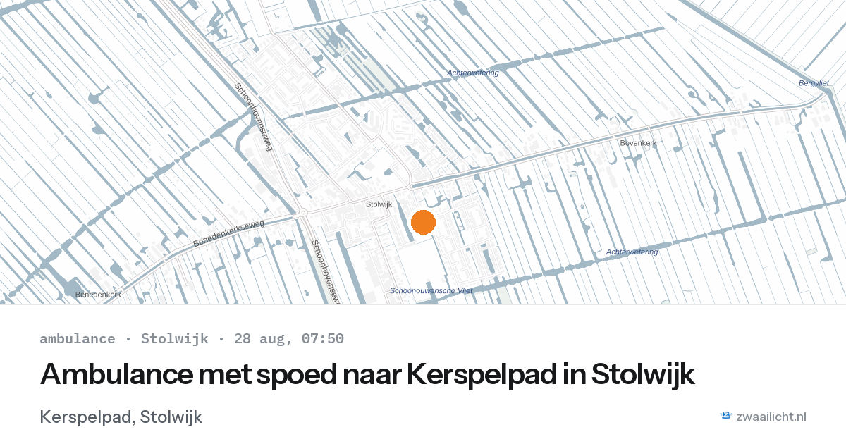 Ambulance met spoed naar Kerspelpad in Stolwijk — 28 aug 2026
