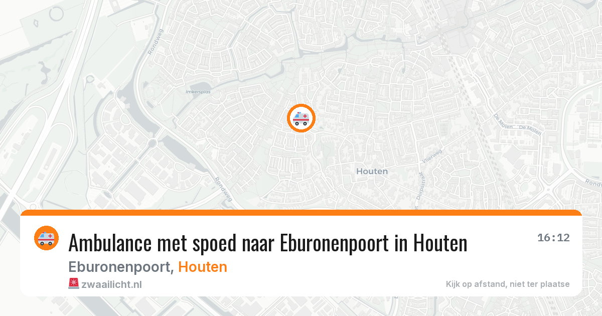 Ambulance met spoed naar Eburonenpoort in Houten — 18 mrt 2026