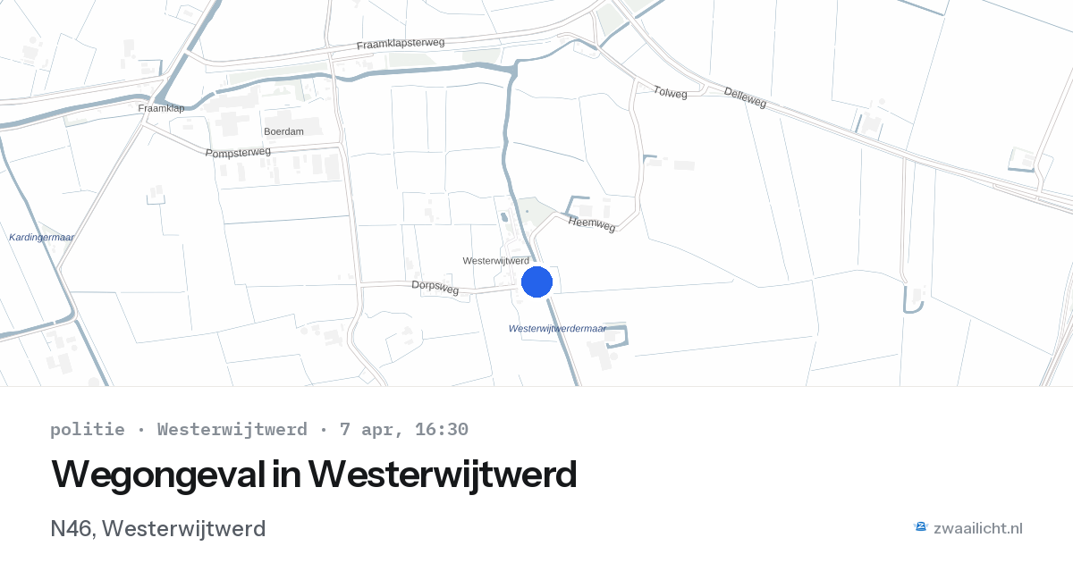 Wegongeval in Westerwijtwerd — 7 apr 2026