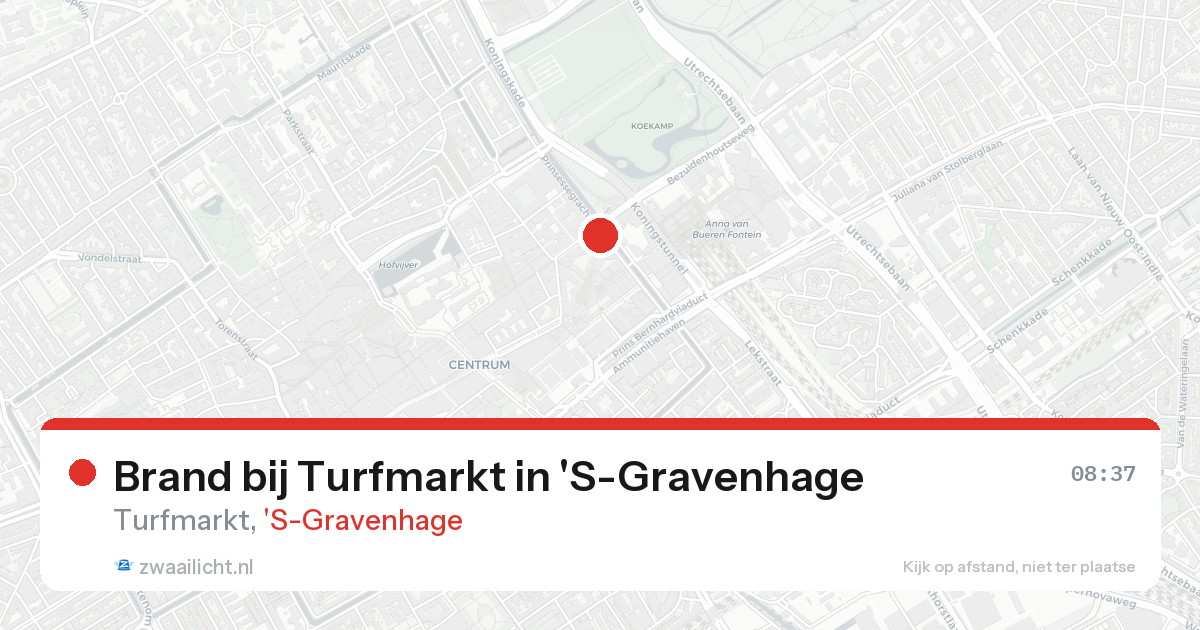 Brand bij Turfmarkt in 'S-Gravenhage — 18 aug 2026