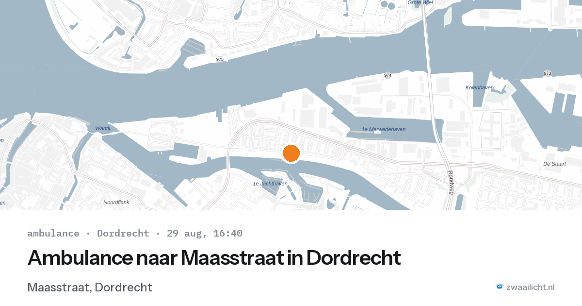 Ambulance naar Maasstraat in Dordrecht — 29 aug 2026