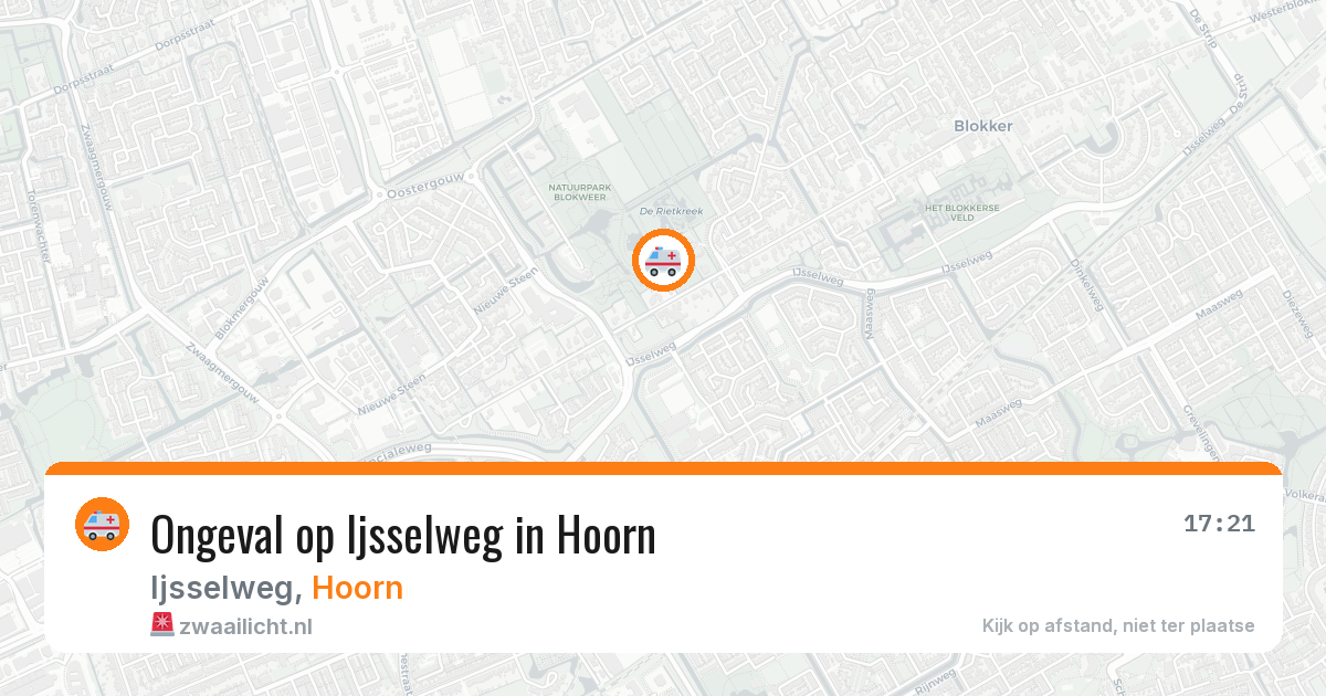 Ongeval op Ijsselweg in Hoorn — 19 apr 2026