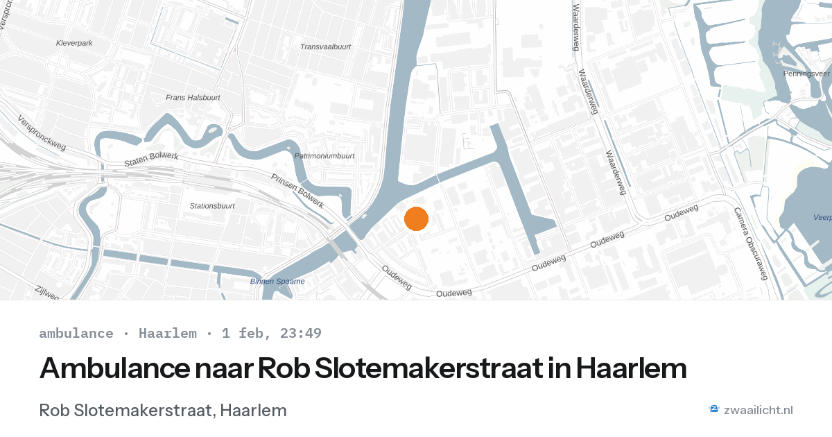 Ambulance naar Rob Slotemakerstraat in Haarlem — 1 feb 2026