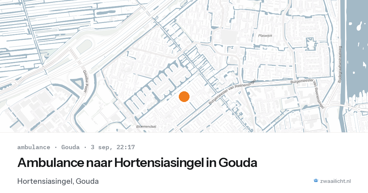 Ambulance naar Hortensiasingel in Gouda — 3 sep 2026