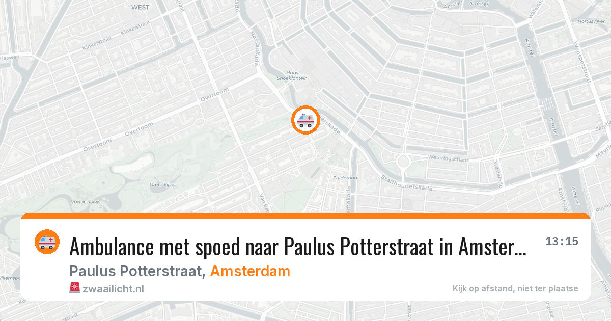 Ambulance met spoed naar Paulus Potterstraat in Amsterdam — 20 mrt 2026