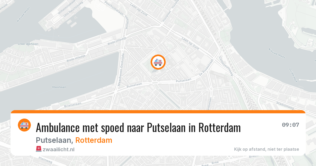 Ambulance met spoed naar Putselaan in Rotterdam — 13 aug 2026