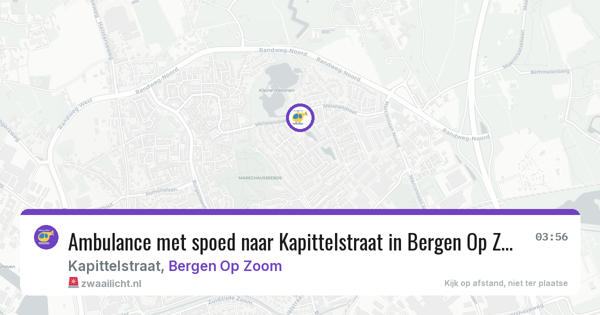 Ambulance met spoed naar Kapittelstraat in Bergen Op Zoom — 16 mei 2026