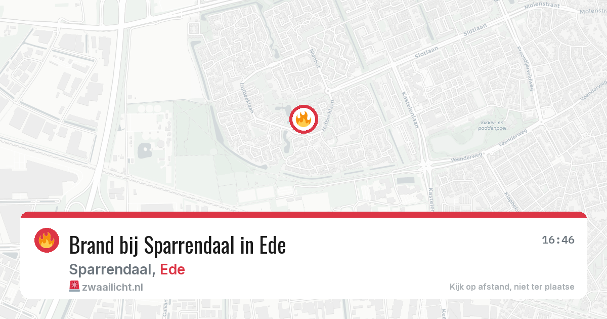 Brand bij Sparrendaal in Ede — 25 jun 2026