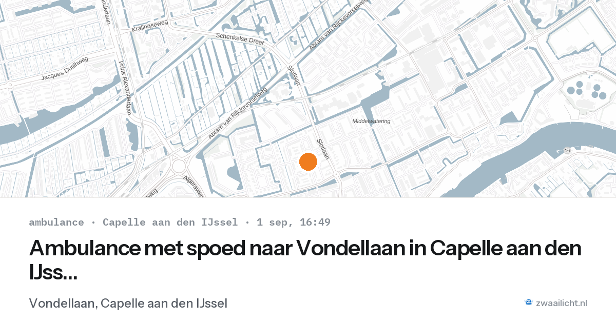 Ambulance met spoed naar Vondellaan in Capelle aan den IJssel — 1 sep 2026