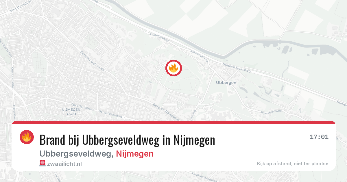 Brand bij Ubbergseveldweg in Nijmegen — 26 jun 2026