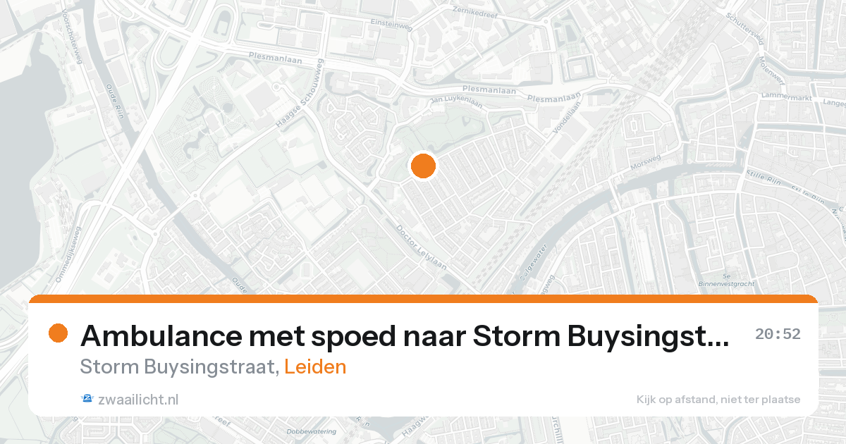 Ambulance met spoed naar Storm Buysingstraat in Leiden — 24 aug 2026