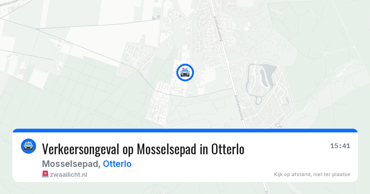 Verkeersongeval op Mosselsepad in Otterlo — 9 aug 2026