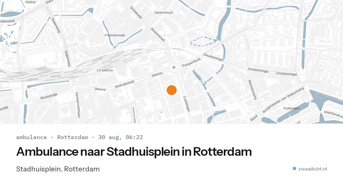 Ambulance naar Stadhuisplein in Rotterdam — 30 aug 2026