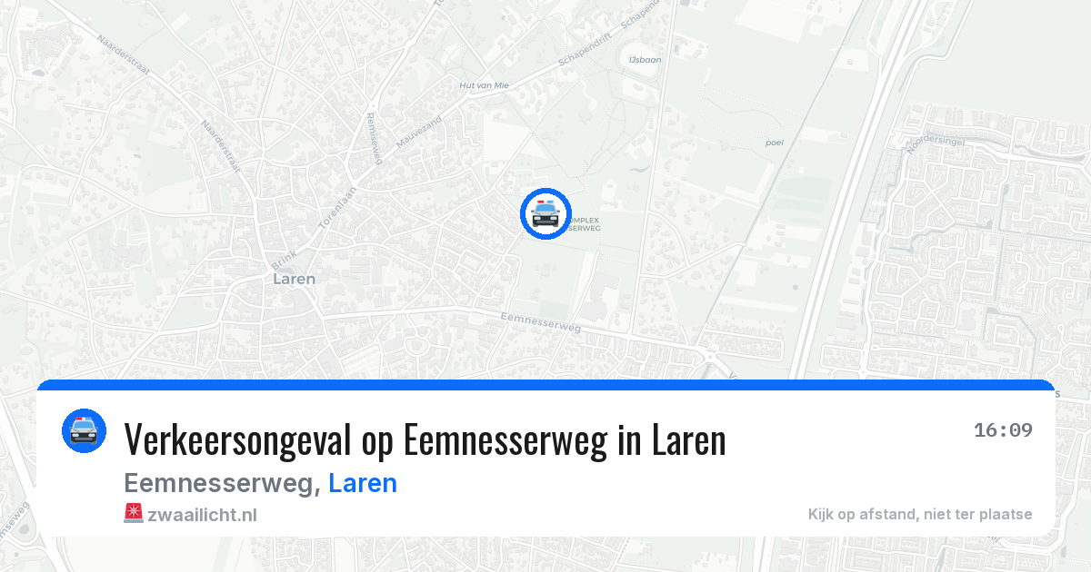 Verkeersongeval op Eemnesserweg in Laren — 30 mrt 2026