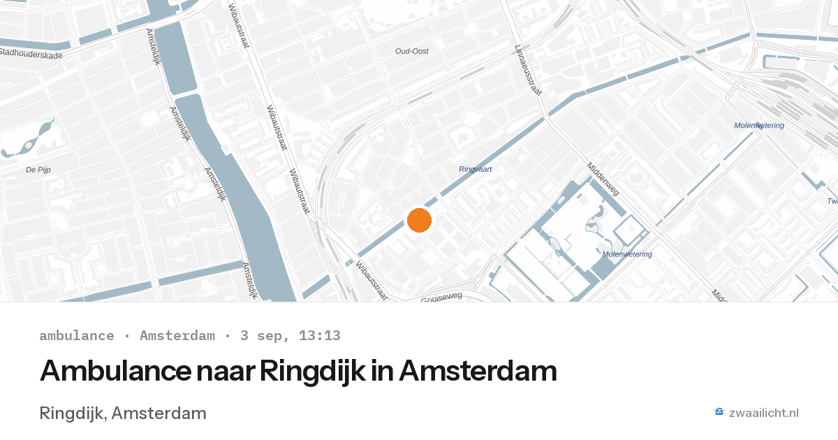 Ambulance naar Ringdijk in Amsterdam — 3 sep 2026