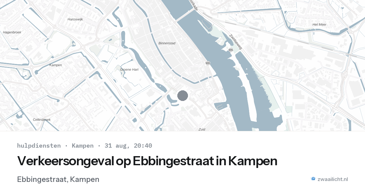 Verkeersongeval op Ebbingestraat in Kampen — 31 aug 2026