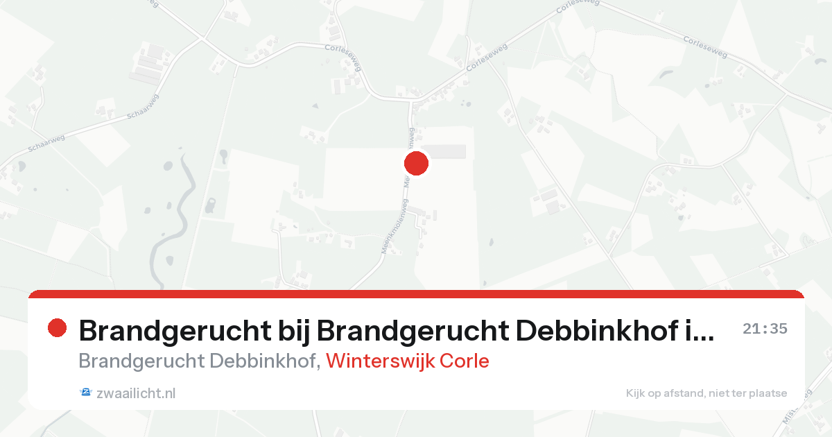 Brandgerucht bij Brandgerucht Debbinkhof in Winterswijk Corle — 7 feb 2026