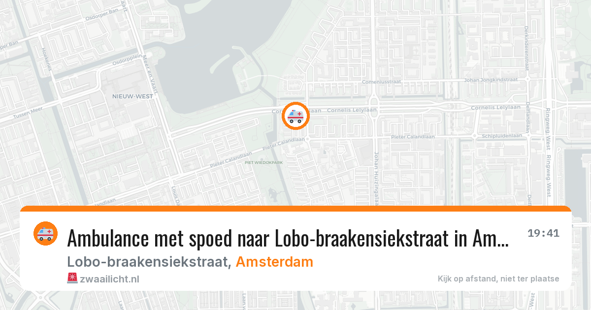 Ambulance met spoed naar Lobo-braakensiekstraat in Amsterdam — 29 apr 2026