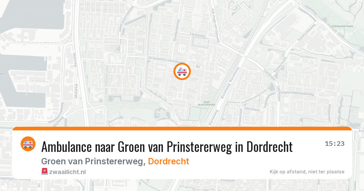 Ambulance naar Groen van Prinstererweg in Dordrecht — 18 jun 2026