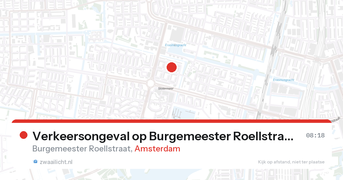 Verkeersongeval op Burgemeester Roellstraat in Amsterdam — 28 aug 2026