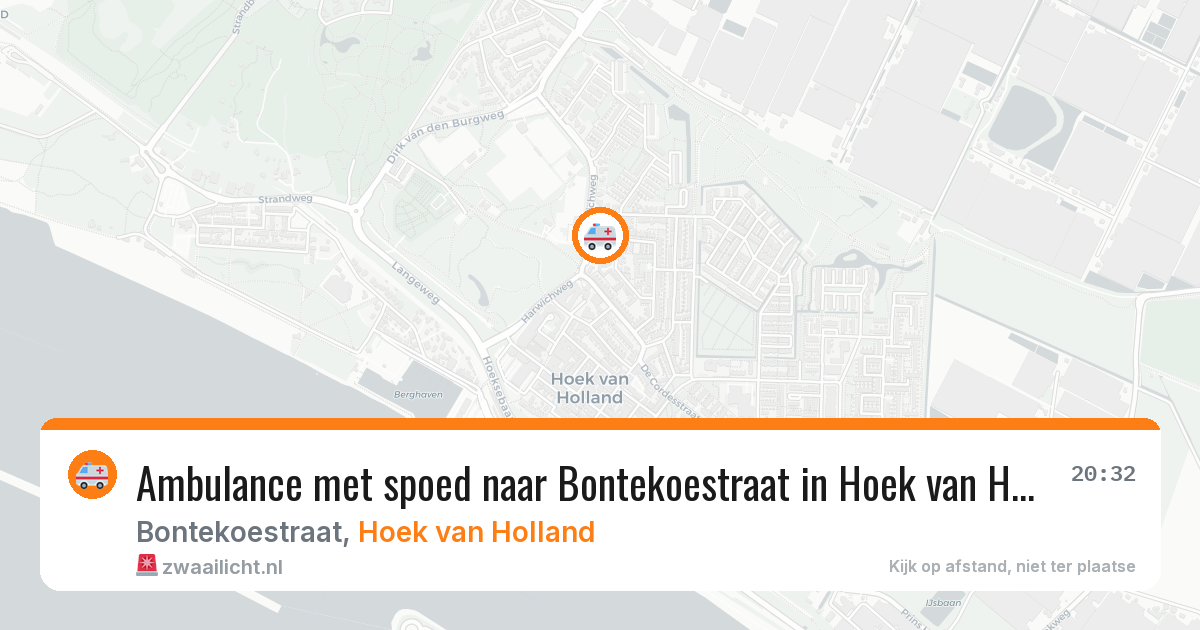 Ambulance met spoed naar Bontekoestraat in Hoek van Holland — 10 aug 2026