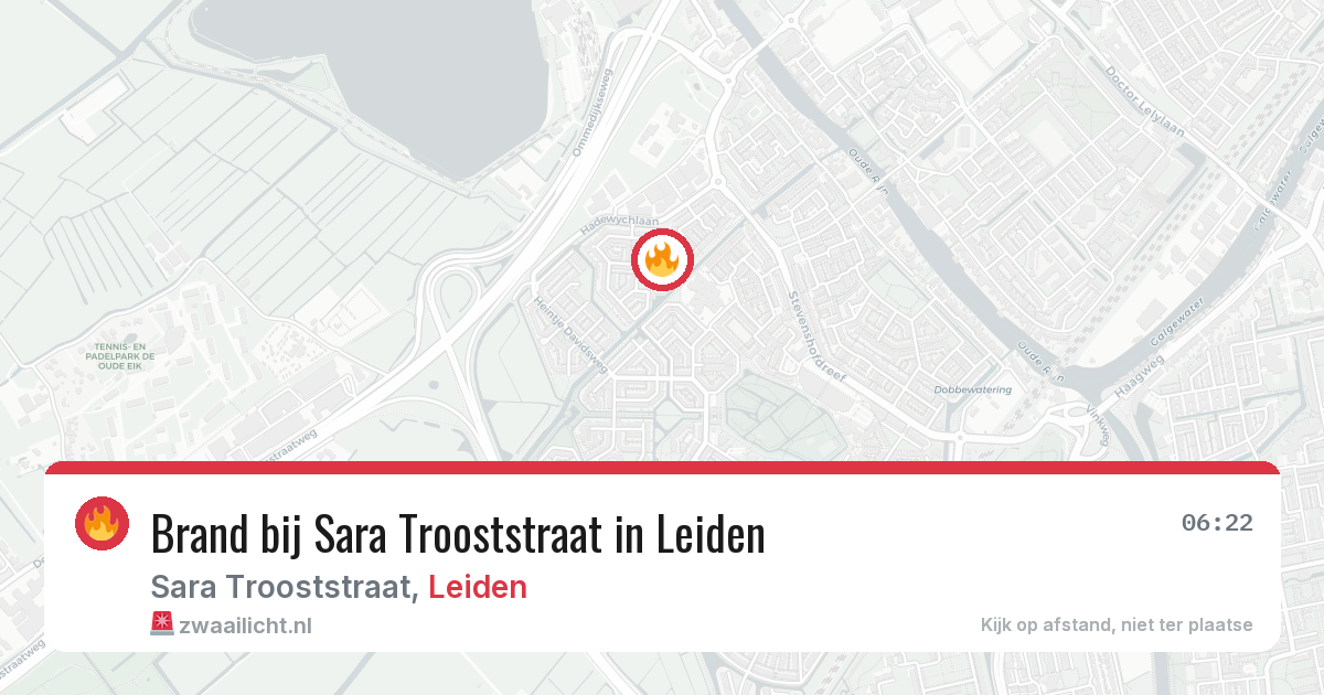 Brand bij Sara Trooststraat in Leiden — 24 jun 2026
