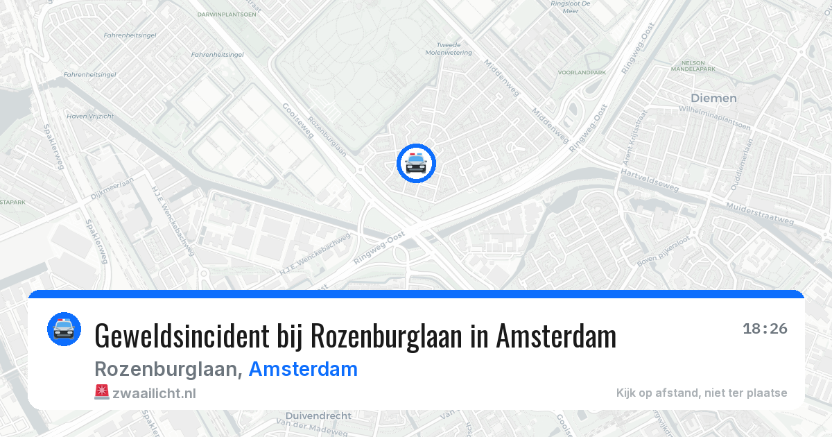 Geweldsincident bij Rozenburglaan in Amsterdam — 9 aug 2026
