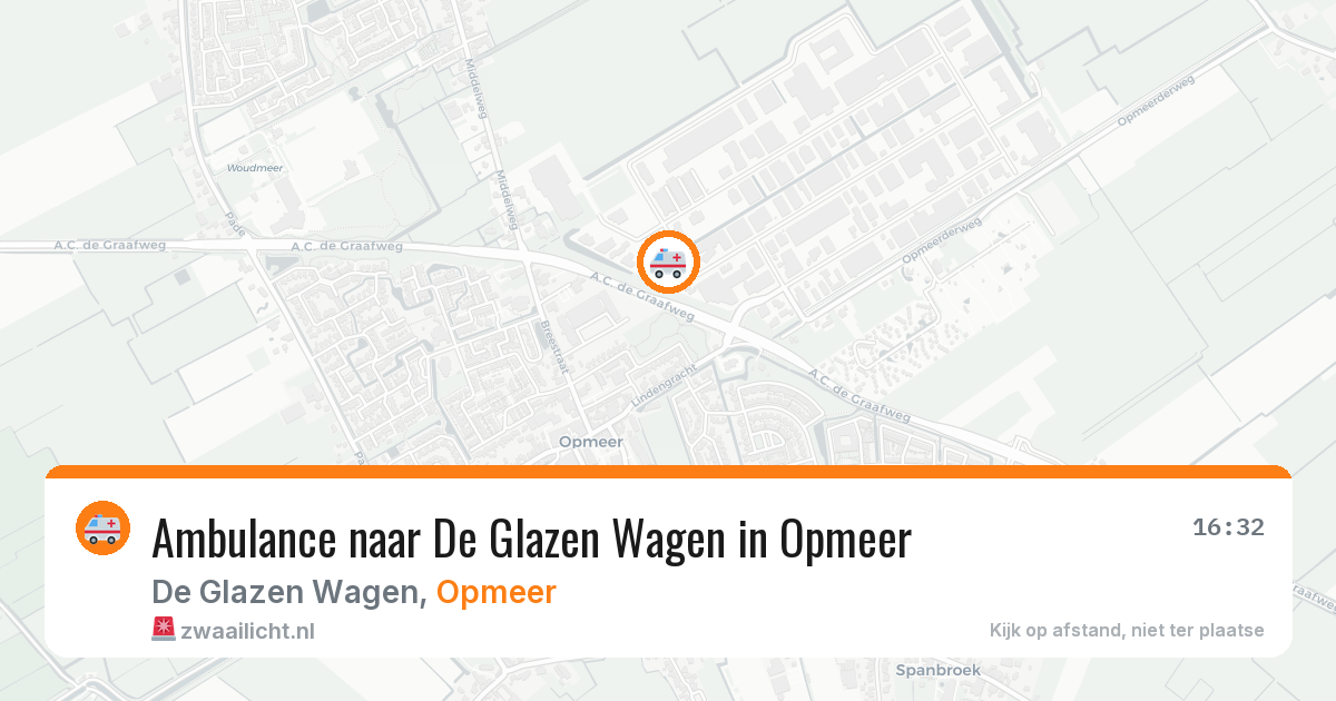 Ambulance naar De Glazen Wagen in Opmeer — 16 mrt 2026