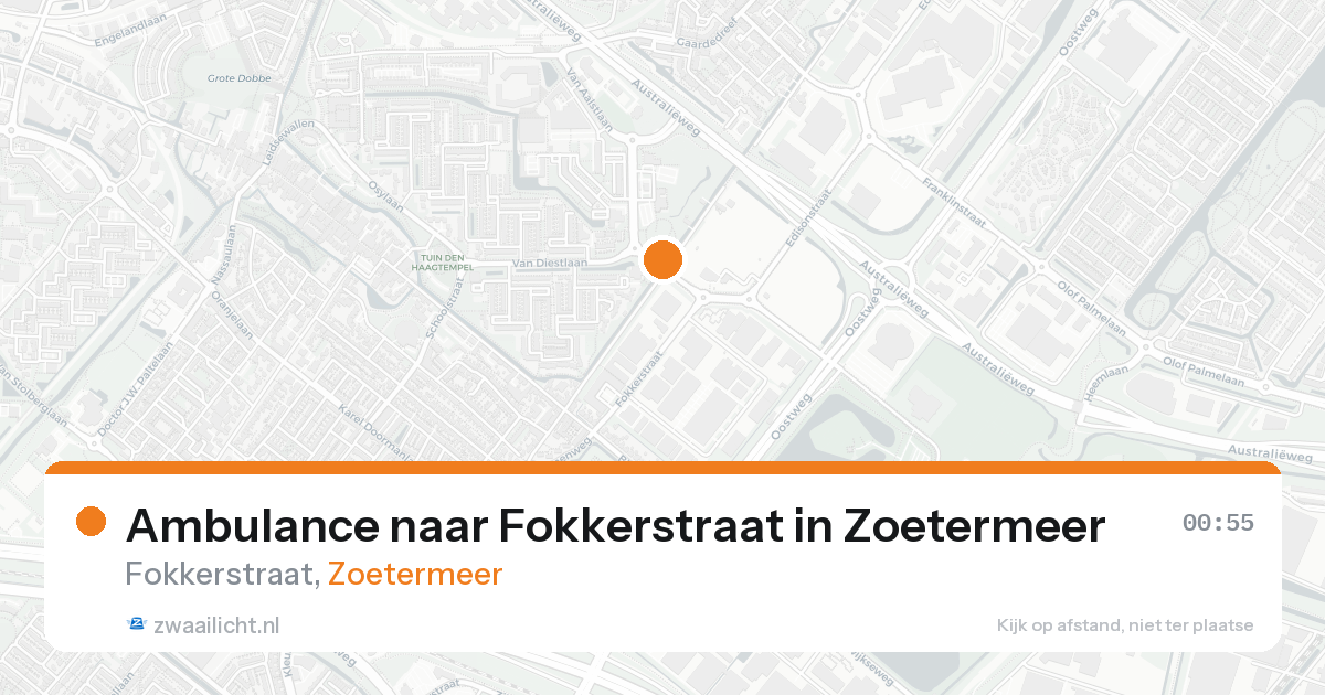 Ambulance naar Fokkerstraat in Zoetermeer — 19 aug 2026