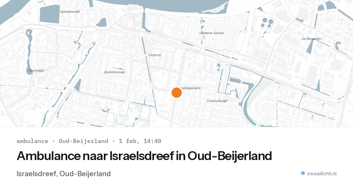 Ambulance naar Israelsdreef in Oud-Beijerland — 1 feb 2026