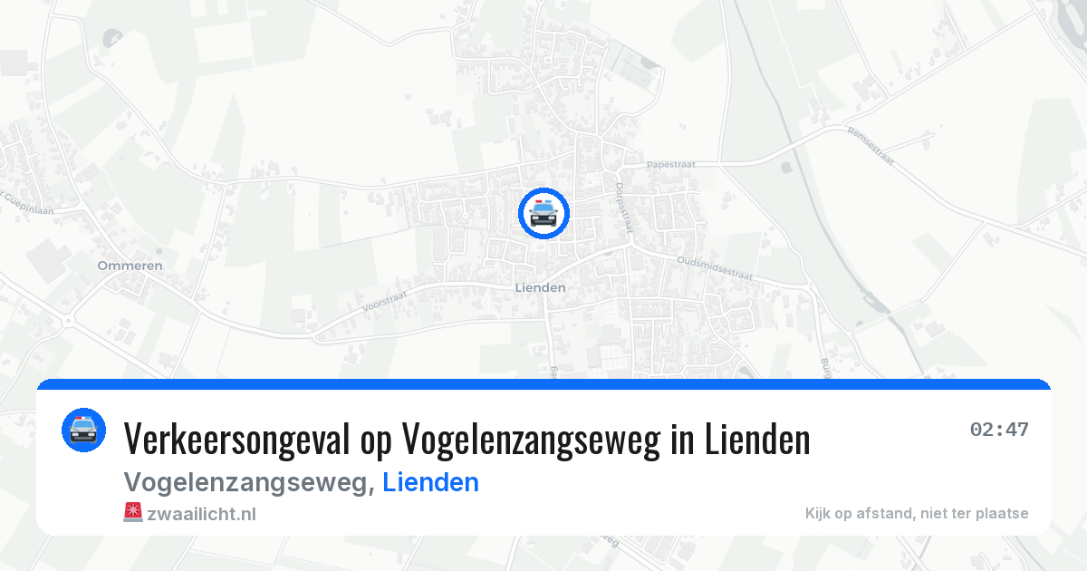 Verkeersongeval op Vogelenzangseweg in Lienden — 30 mrt 2026