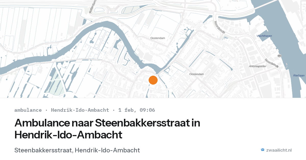 Ambulance naar Steenbakkersstraat in Hendrik-Ido-Ambacht — 1 feb 2026