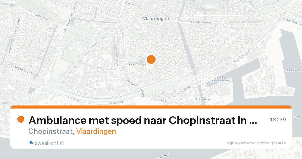 Ambulance met spoed naar Chopinstraat in Vlaardingen — 16 aug 2026