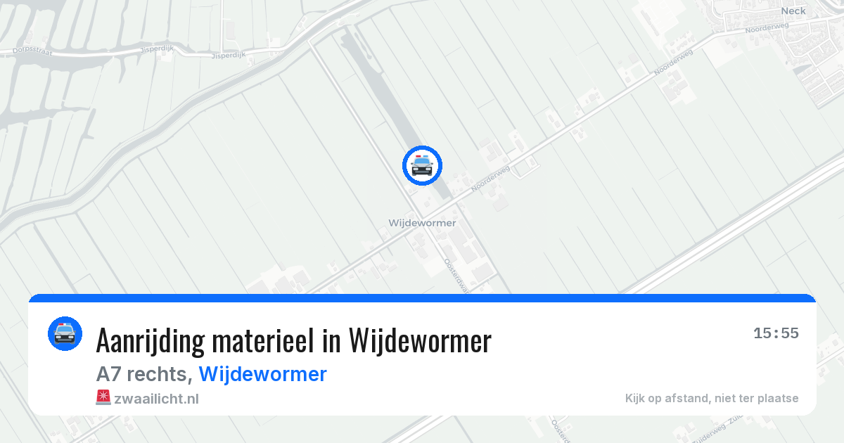 Aanrijding materieel in Wijdewormer — 18 mrt 2026