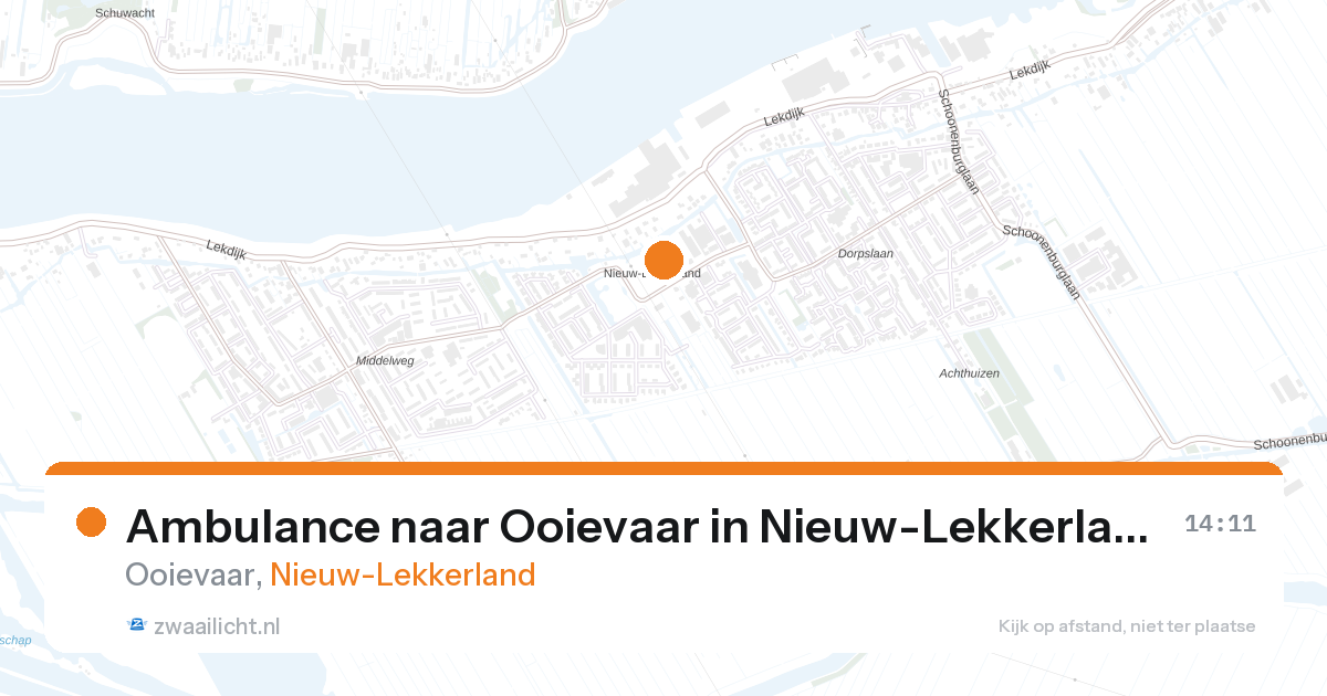 Ambulance naar Ooievaar in Nieuw-Lekkerland — 28 aug 2026