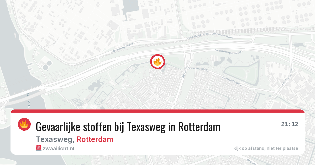 Gevaarlijke stoffen bij Texasweg in Rotterdam — 20 jul 2026