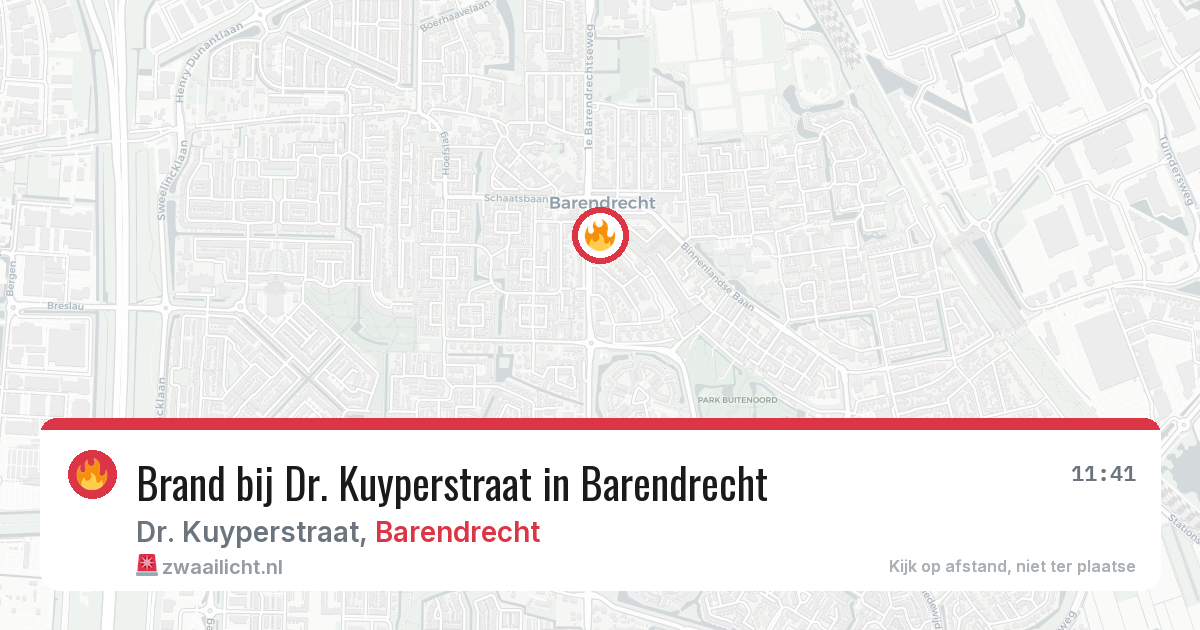 Brand bij Dr. Kuyperstraat in Barendrecht — 27 jul 2026