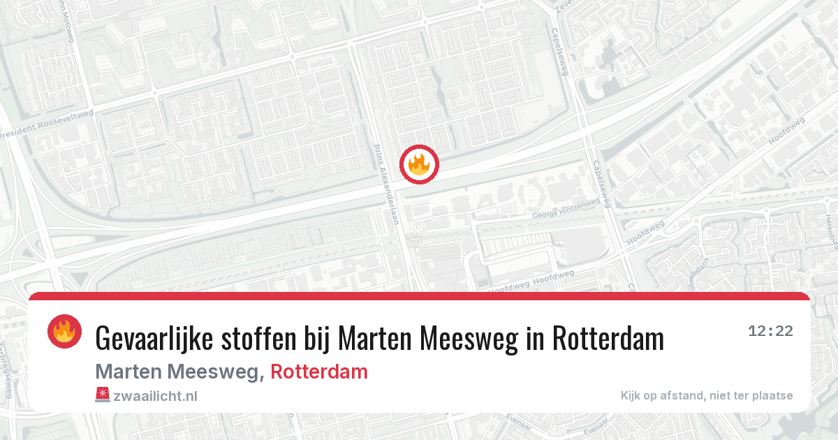 Gevaarlijke stoffen bij Marten Meesweg in Rotterdam — 13 jul 2026