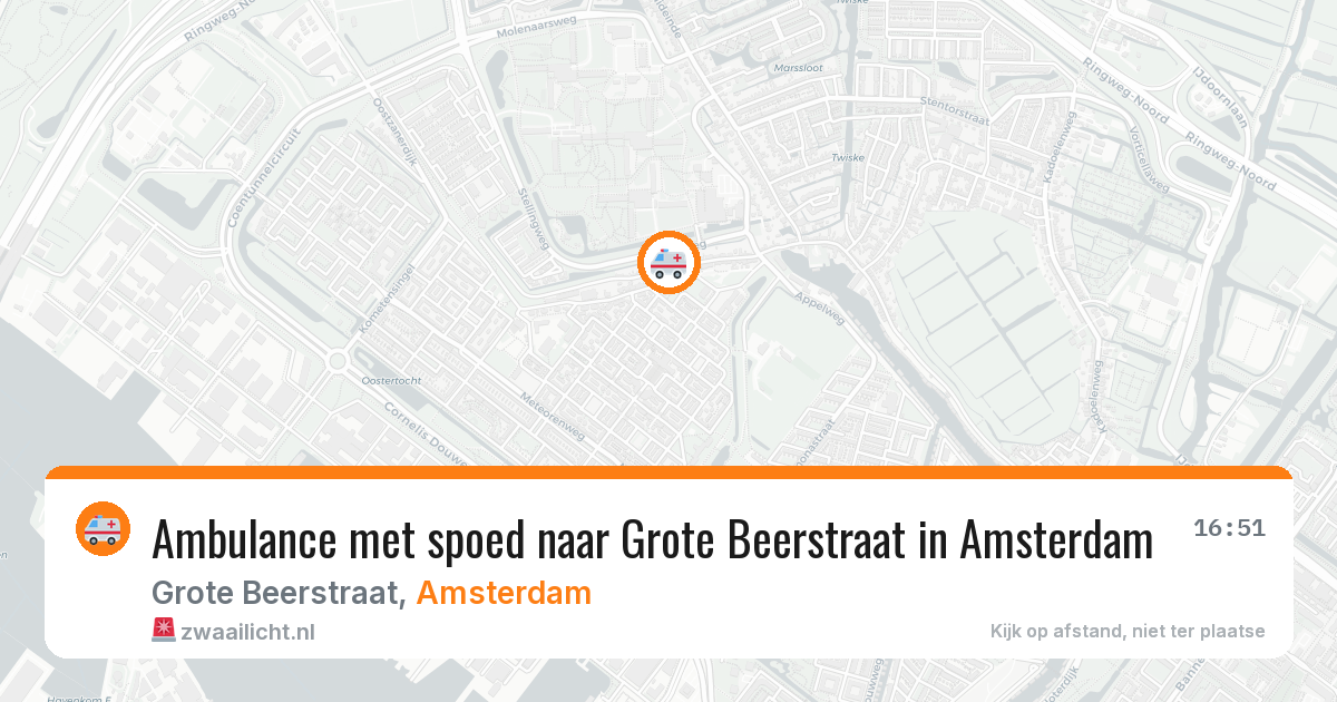 Ambulance met spoed naar Grote Beerstraat in Amsterdam — 13 aug 2026
