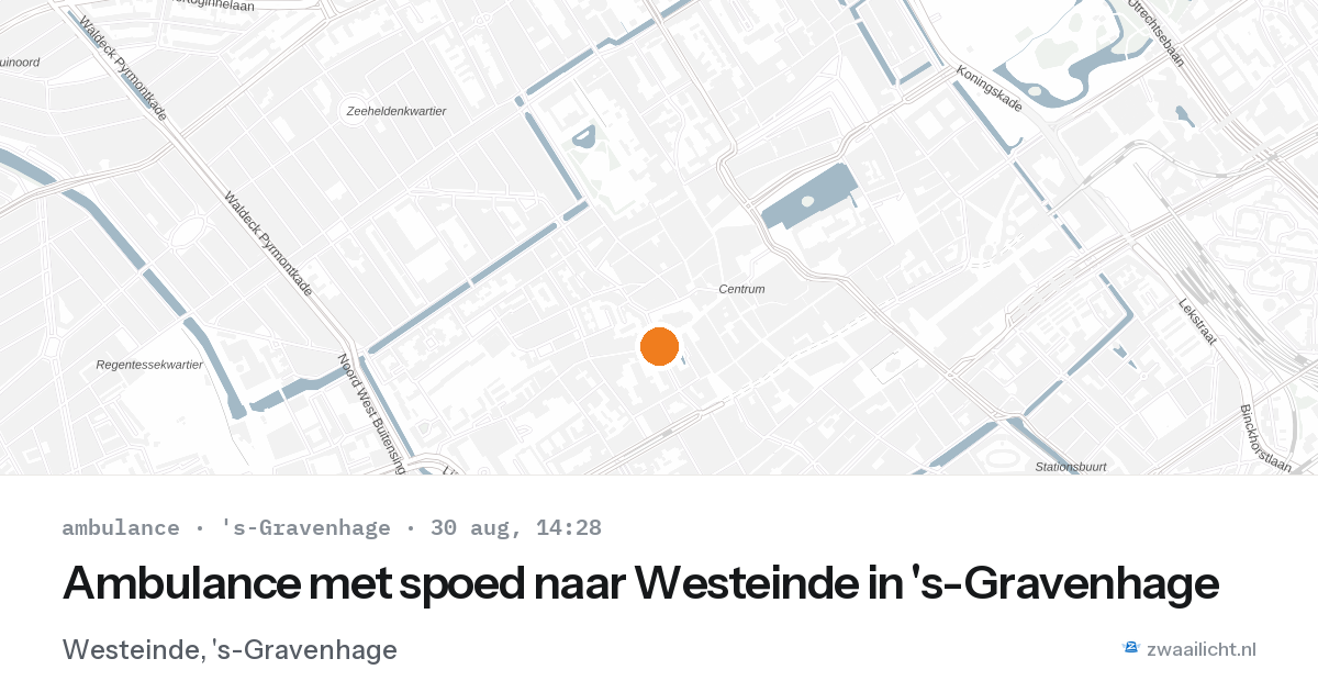 Ambulance met spoed naar Westeinde in 's-Gravenhage — 30 aug 2026