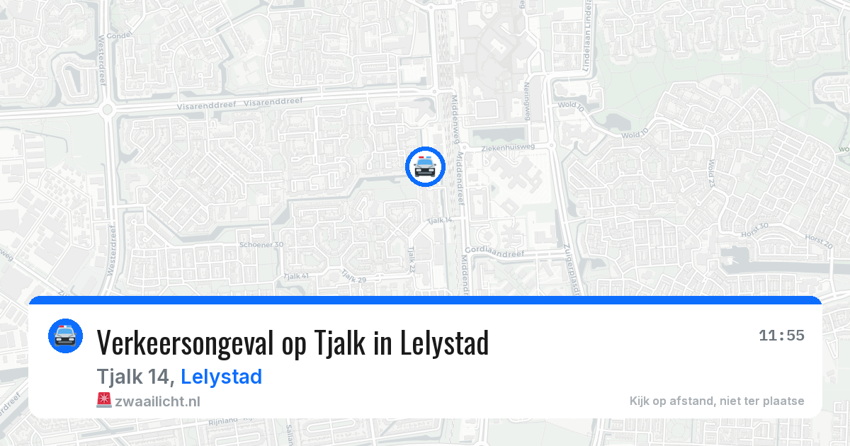 Verkeersongeval op Tjalk in Lelystad — 21 mrt 2026