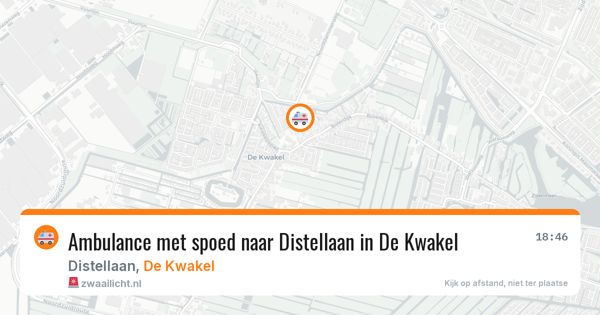 Ambulance met spoed naar Distellaan in De Kwakel — 31 jul 2026