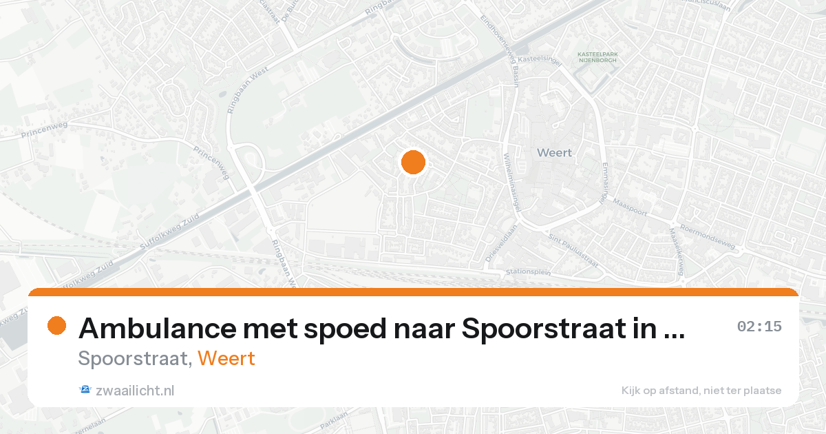Ambulance met spoed naar Spoorstraat in Weert — 21 aug 2026