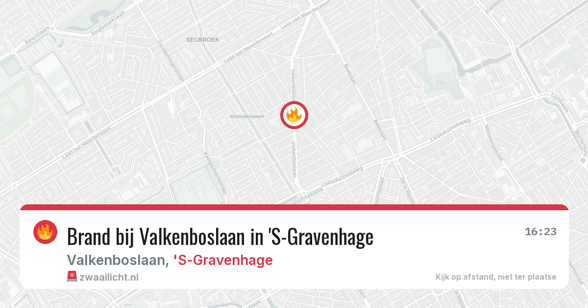 Brand bij Valkenboslaan in 'S-Gravenhage — 28 jun 2026