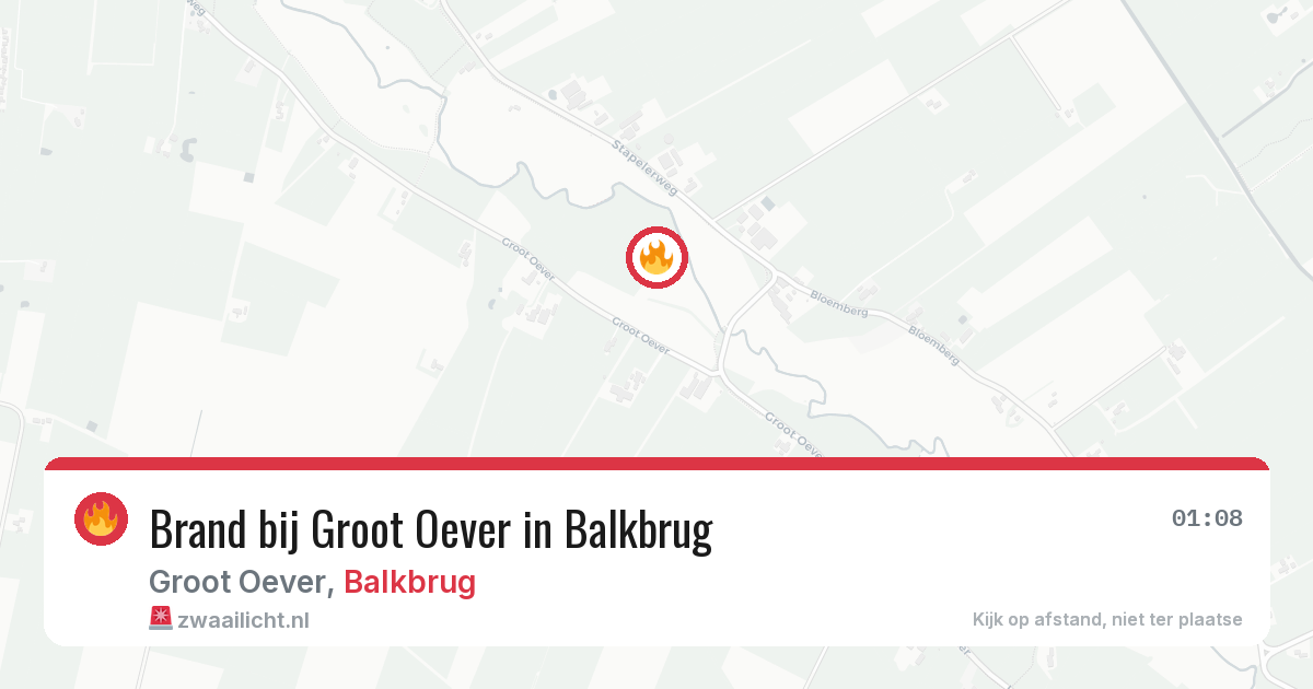 Brand bij Groot Oever in Balkbrug — 19 jun 2026