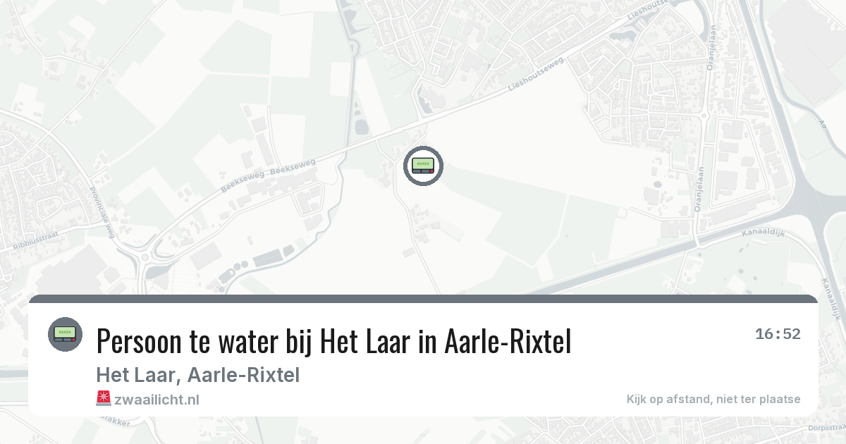 Persoon te water bij Het Laar in Aarle-Rixtel — 9 jul 2026